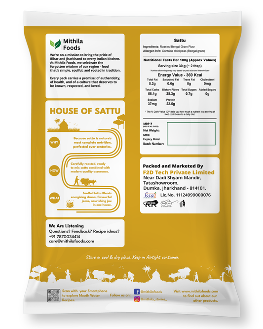 Authentic Chana Sattu | 100% Fresh Roasted Gram Channa Flour
