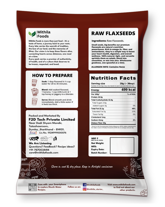 Premium Flax Seeds | Omega 3 Desi Superfood | Alsi Beej for Hair Growth & Skin Care