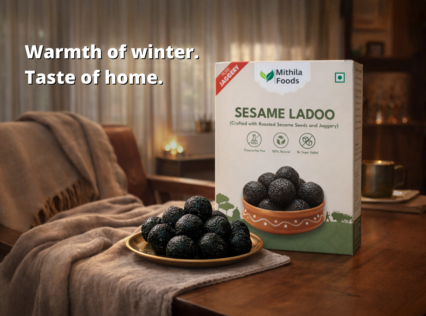 Black sesame laddoo kale til laddu with pure jaggery