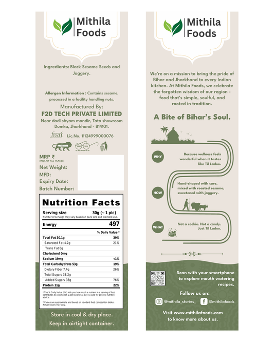 Black Sesame Laddoo (Kale Til Laddu) with Pure Jaggery