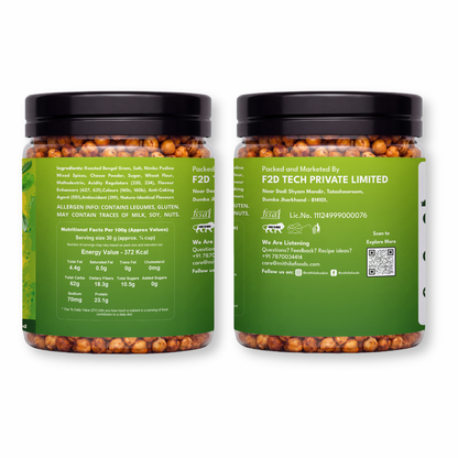 Nimbu Pudina Roasted Desi Chana | Whole with Skin | High Protein SMART Snack | Tangy Lemon Mint Flavor