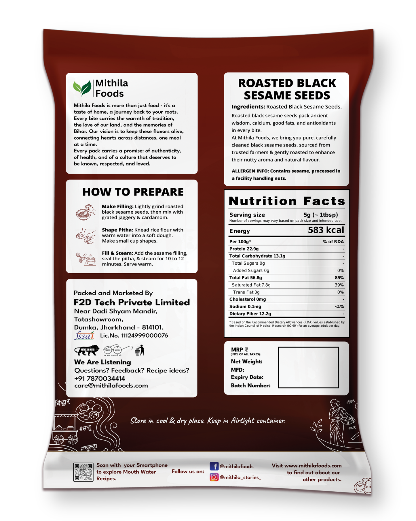 Roasted Black Sesame Seeds | Premium Kaala Til