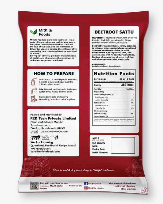 Beetroot Sattu | Ready To Drink High Protein Superfood Mix