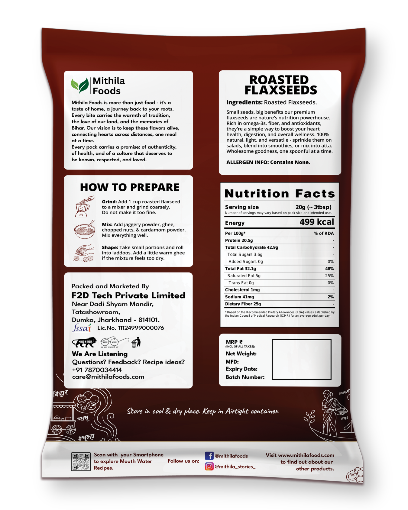 Premium Roasted Flax Seeds | Omega-3 Superfood | Alsi Beej for Hair Growth