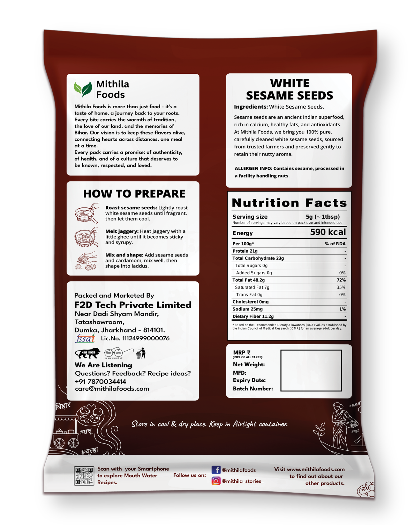 White Sesame Seeds | Premium Safed Til Superfood