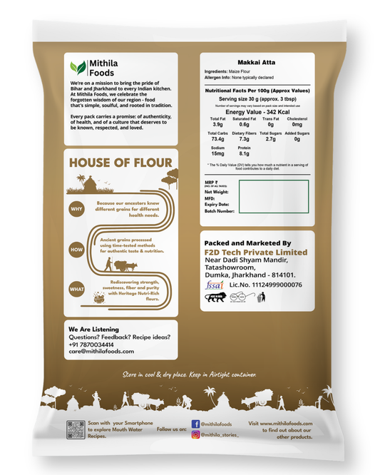 Makai Atta | Gluten-Free Maize Flour | High Fibre, No Preservatives