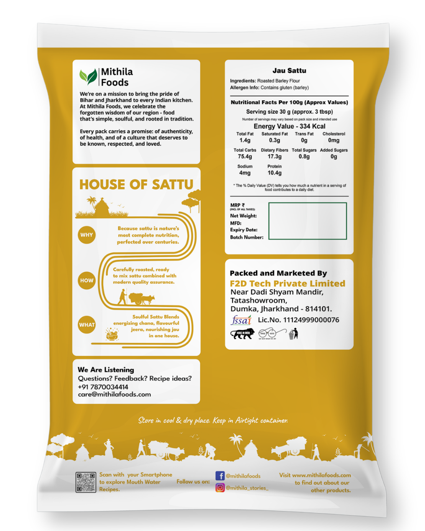 Authentic Jau Sattu | High-Fiber Barley Sattu