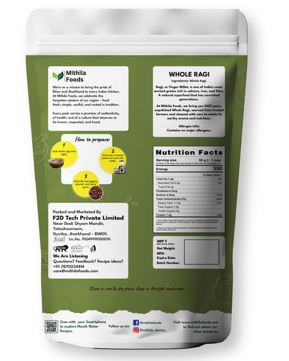 Unpolished Whole Ragi (Finger Millet/Nachni/Mandua/Kezhvaragu/Ragulu)