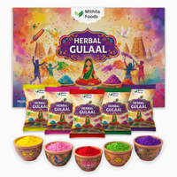 Herbal Gulal Holi Colour Pack of 5 (100g x 5) | 100% Natural & Organic (Red Yellow Green Purple Pink)