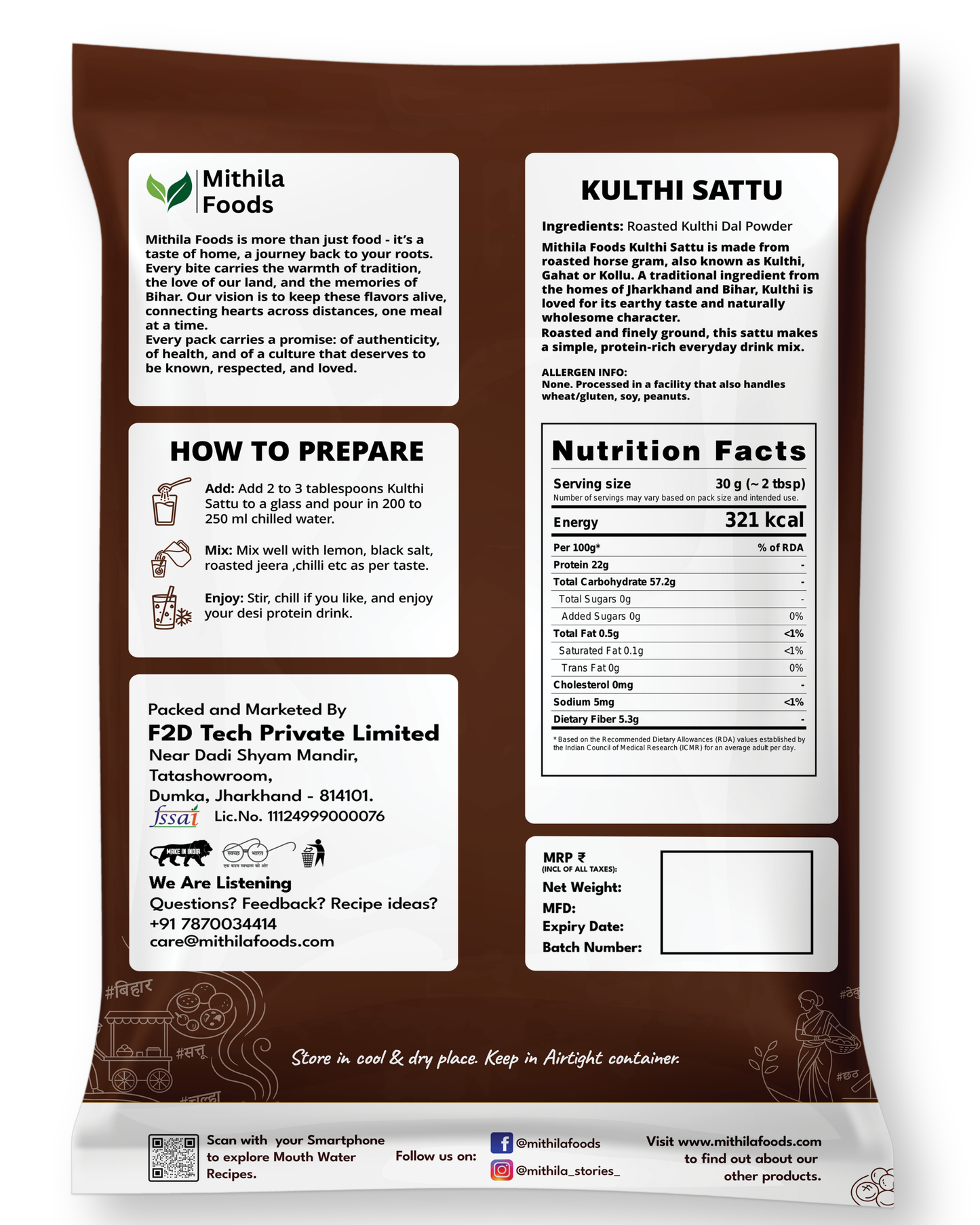 Kulthi Sattu Powder | Horse Gram Sattu for Weight Loss, Kidney Stone & Detox