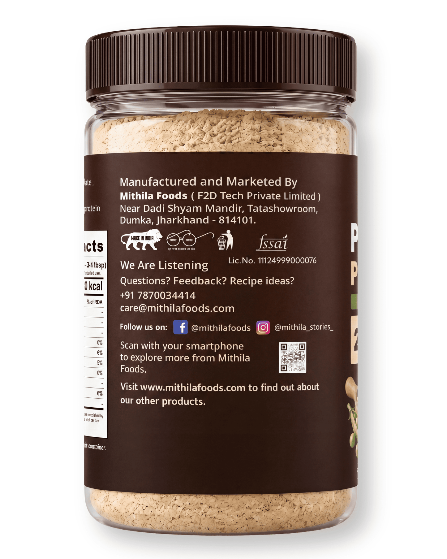 Pea Isolate Sattu 500g | 24g Protein Per Portion | Pea Protein Isolate + Sattu Blend