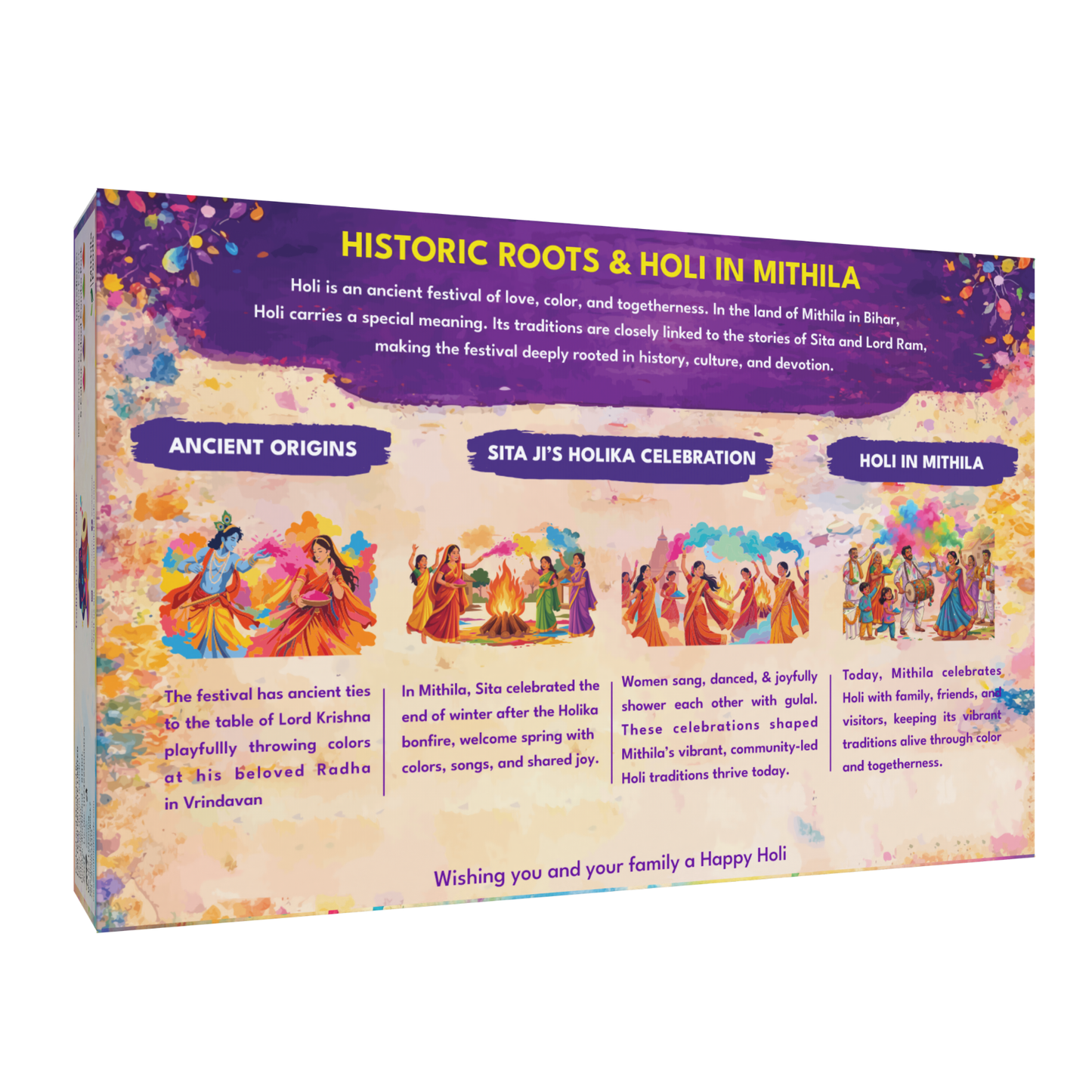 Herbal gulal holi colour pack of 5 natural organic colours