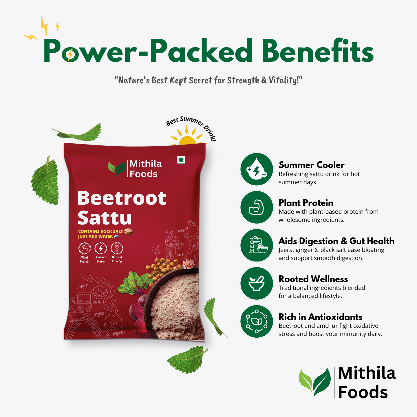 Beetroot Sattu | Ready To Drink High Protein Superfood Mix