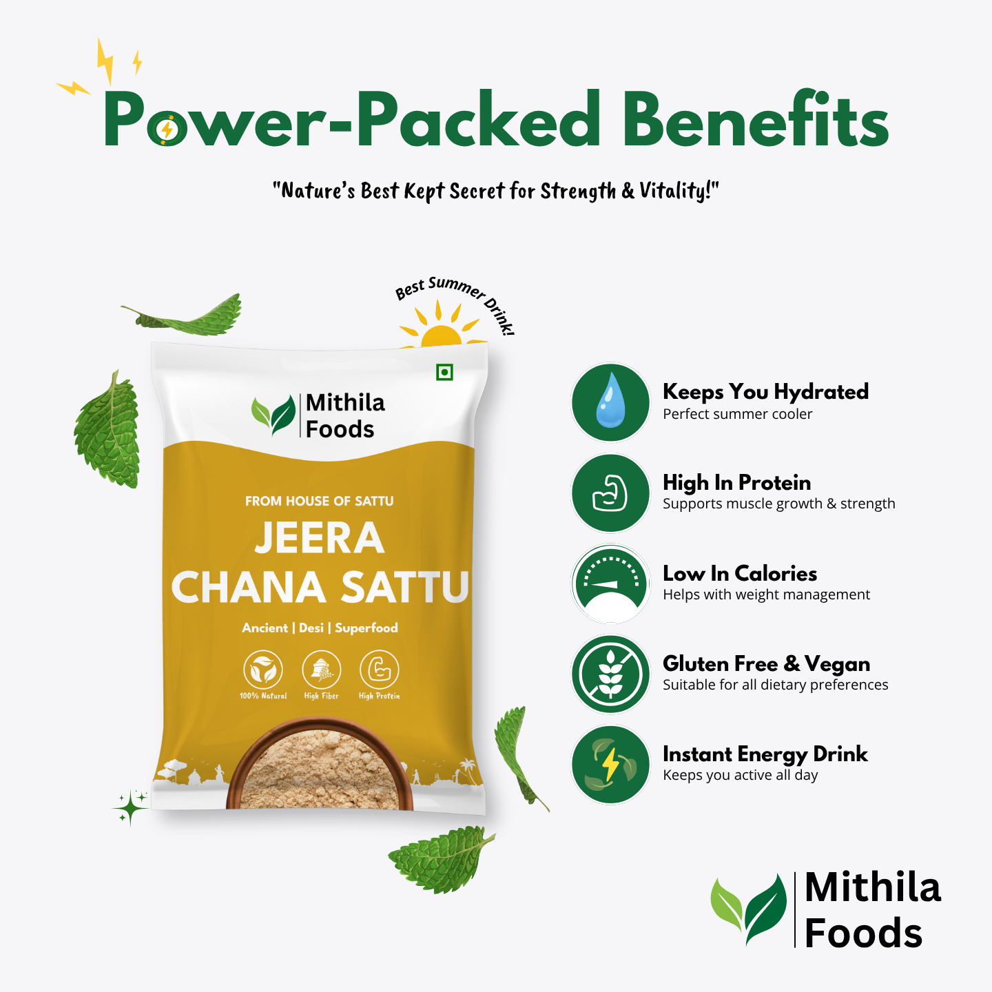 Authentic Jeera Chana Sattu | Roasted Gram Chana Flour with Powdered Cumin