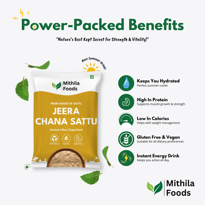 Authentic Jeera Chana Sattu | Roasted Gram Chana Flour with Powdered Cumin