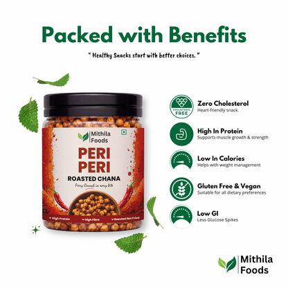 Peri Peri Roasted Desi Chana | Whole with Skin | High Protein SMART Snack