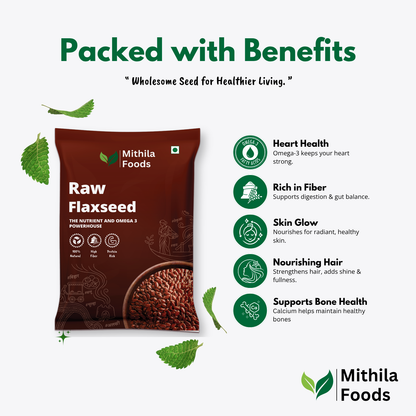 Premium Flax Seeds | Omega 3 Desi Superfood | Alsi Beej for Hair Growth & Skin Care