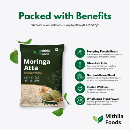 Moringa Atta whole wheat chakki atta packet by Mithila Foods