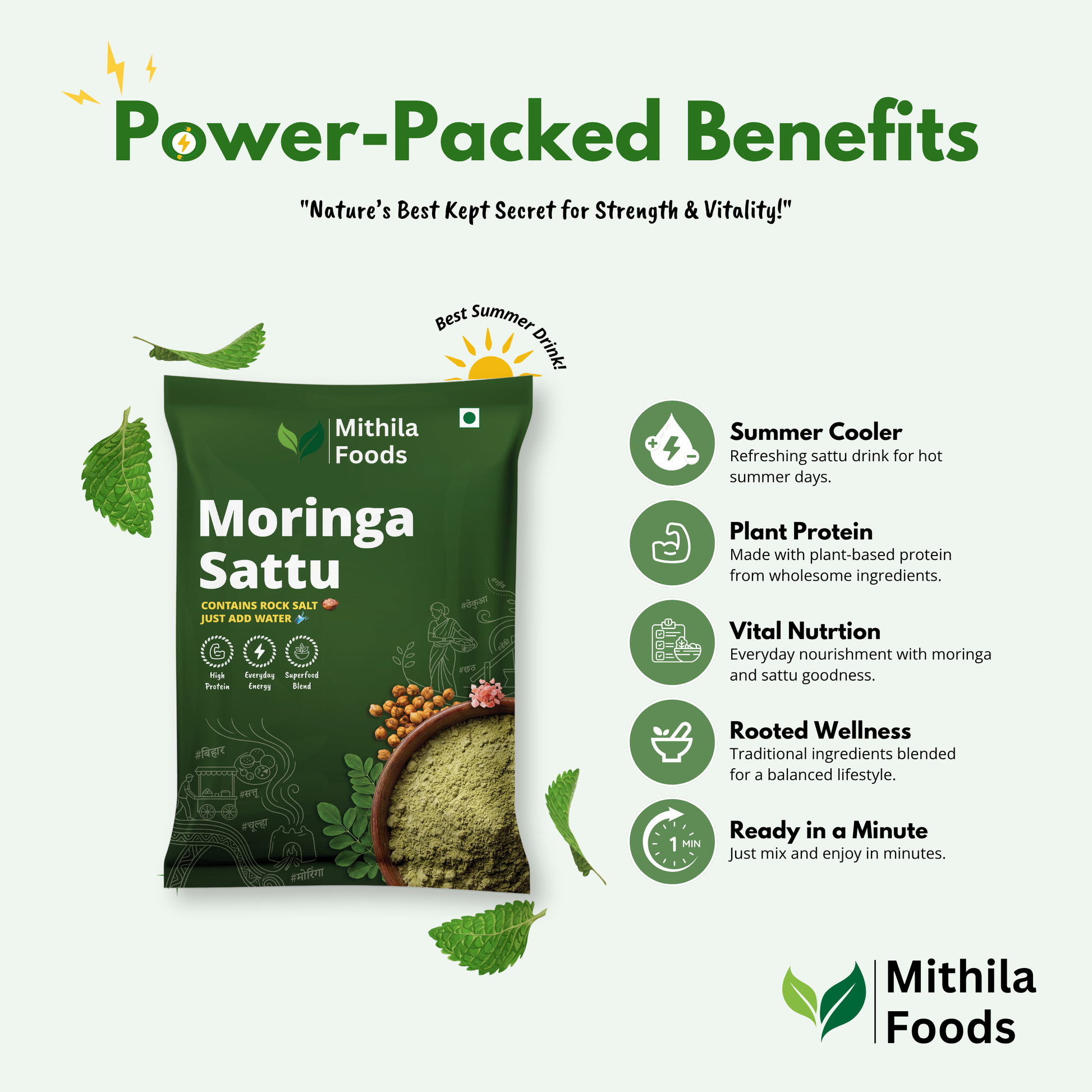 Moringa Sattu ready-to-drink high protein superfood packet