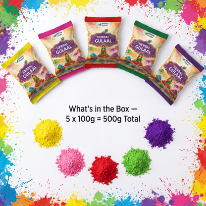 Herbal gulal holi colour pack of 5 natural organic colours