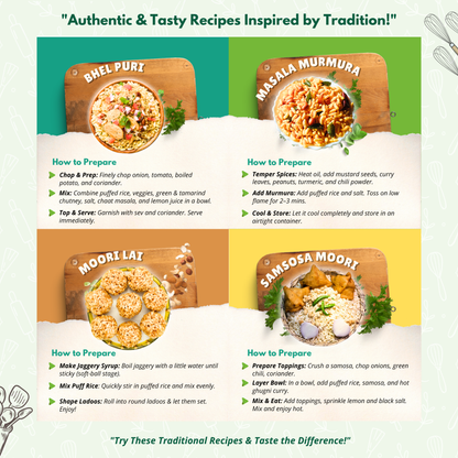 Plain Moori Puffed Rice Murmura Muri Bhel | Light Crunchy SMART Snack