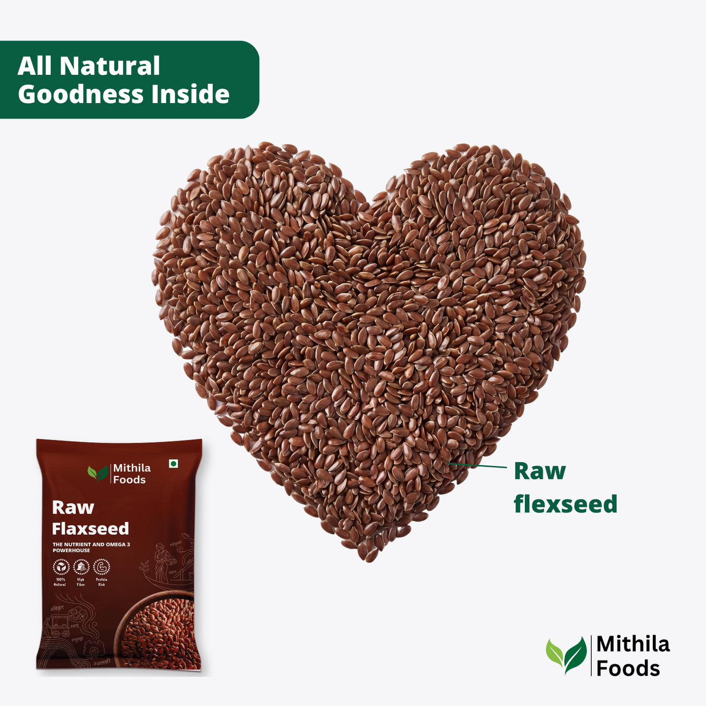 Premium Flax Seeds | Omega 3 Desi Superfood | Alsi Beej for Hair Growth & Skin Care