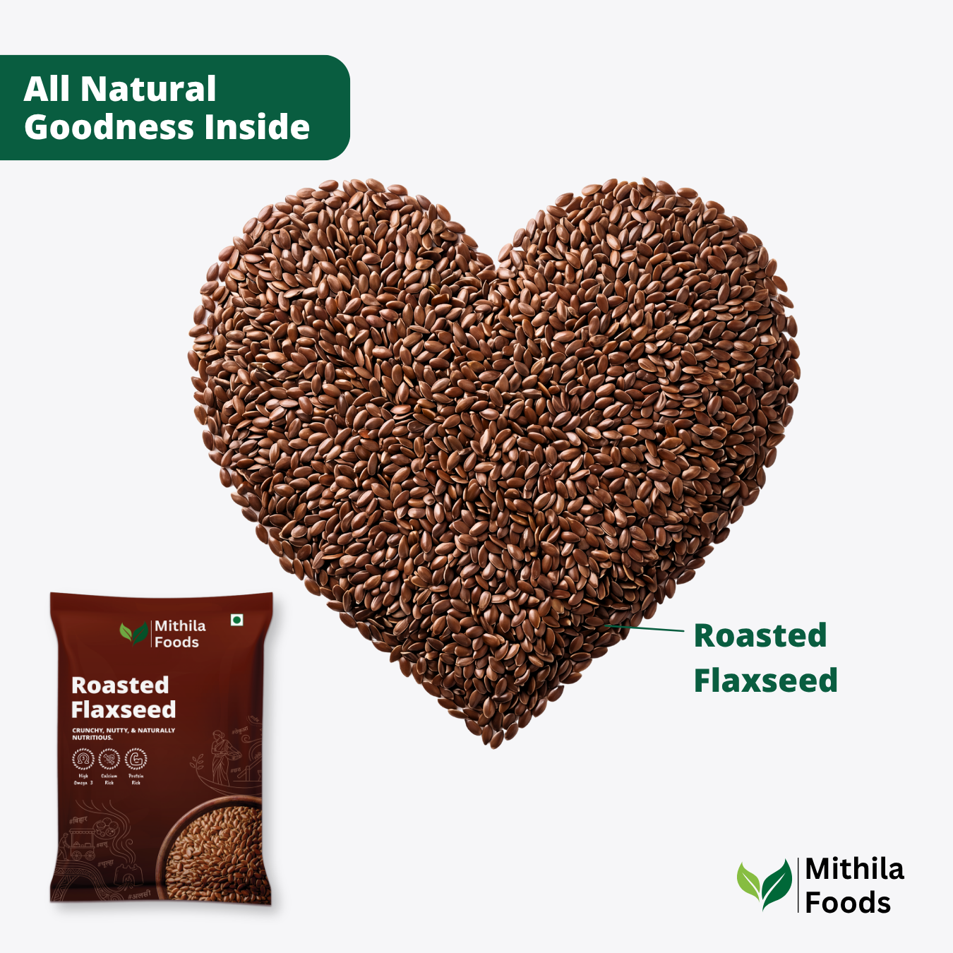 Premium Roasted Flax Seeds | Omega-3 Superfood | Alsi Beej for Hair Growth