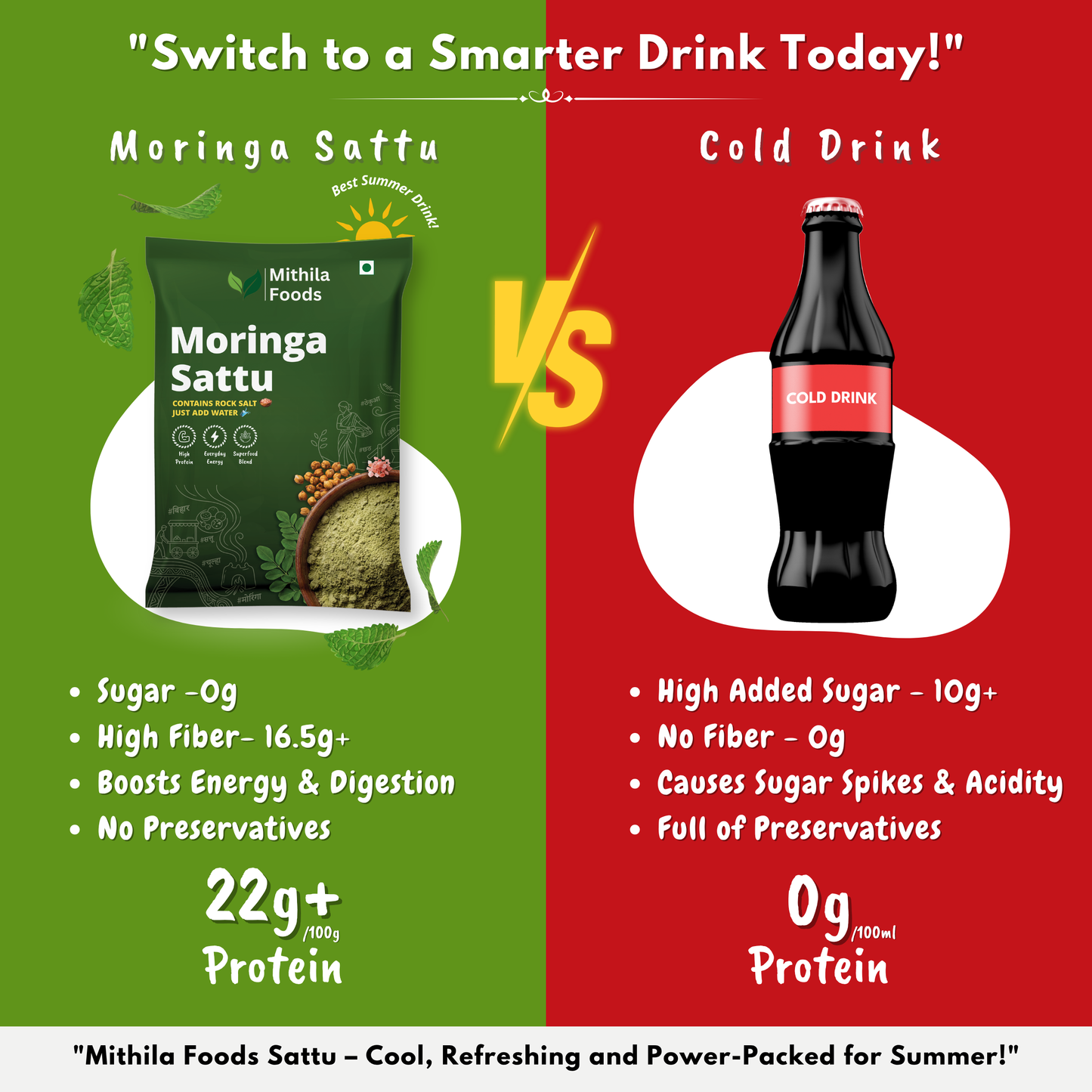 Moringa Sattu ready-to-drink high protein superfood packet