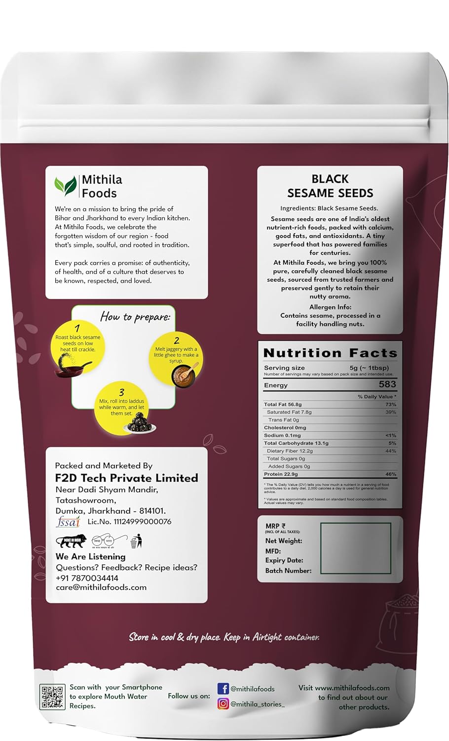 Black Sesame Seeds | Premium Kaala Til