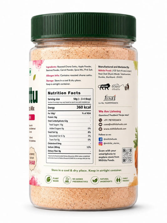 ABC Sattu | Apple Beetroot Carrot Sattu Powder | Protein + Detox + Skin Glow + Stamina