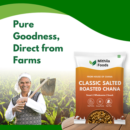 Roasted Chana Desi Chickpeas | Whole with Skin | High Protein SMART Snack