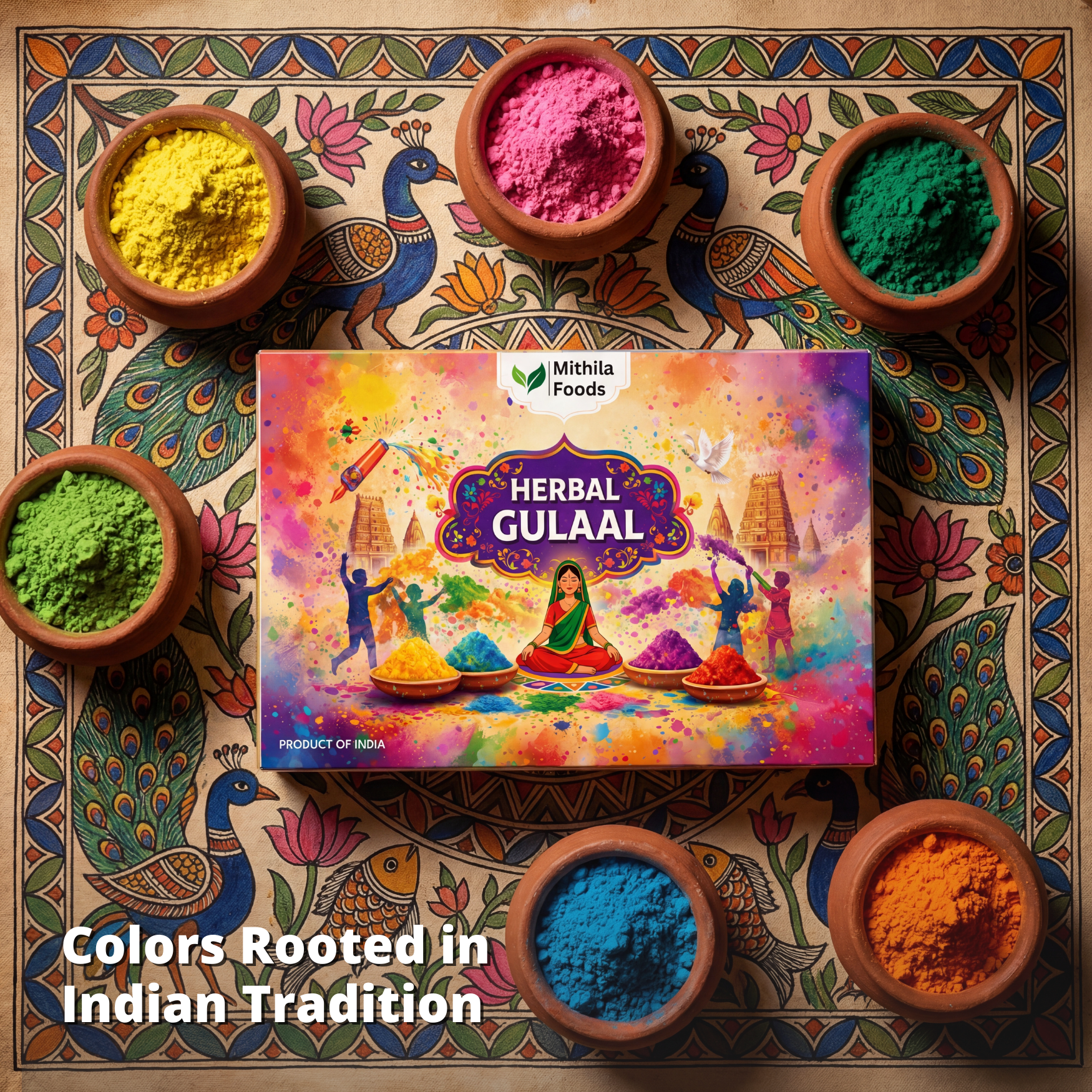 Herbal gulal holi colour pack of 5 natural organic colours