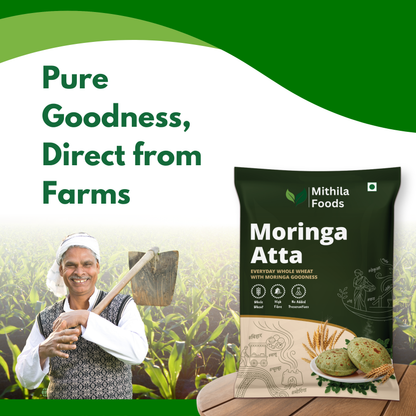 Moringa Atta whole wheat chakki atta packet by Mithila Foods