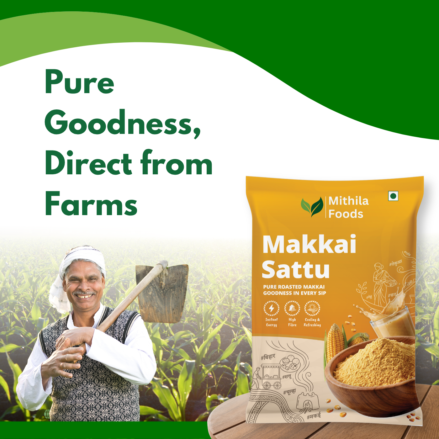 Makkai Sattu | Roasted Maize (Corn) Makai Sattu Powder