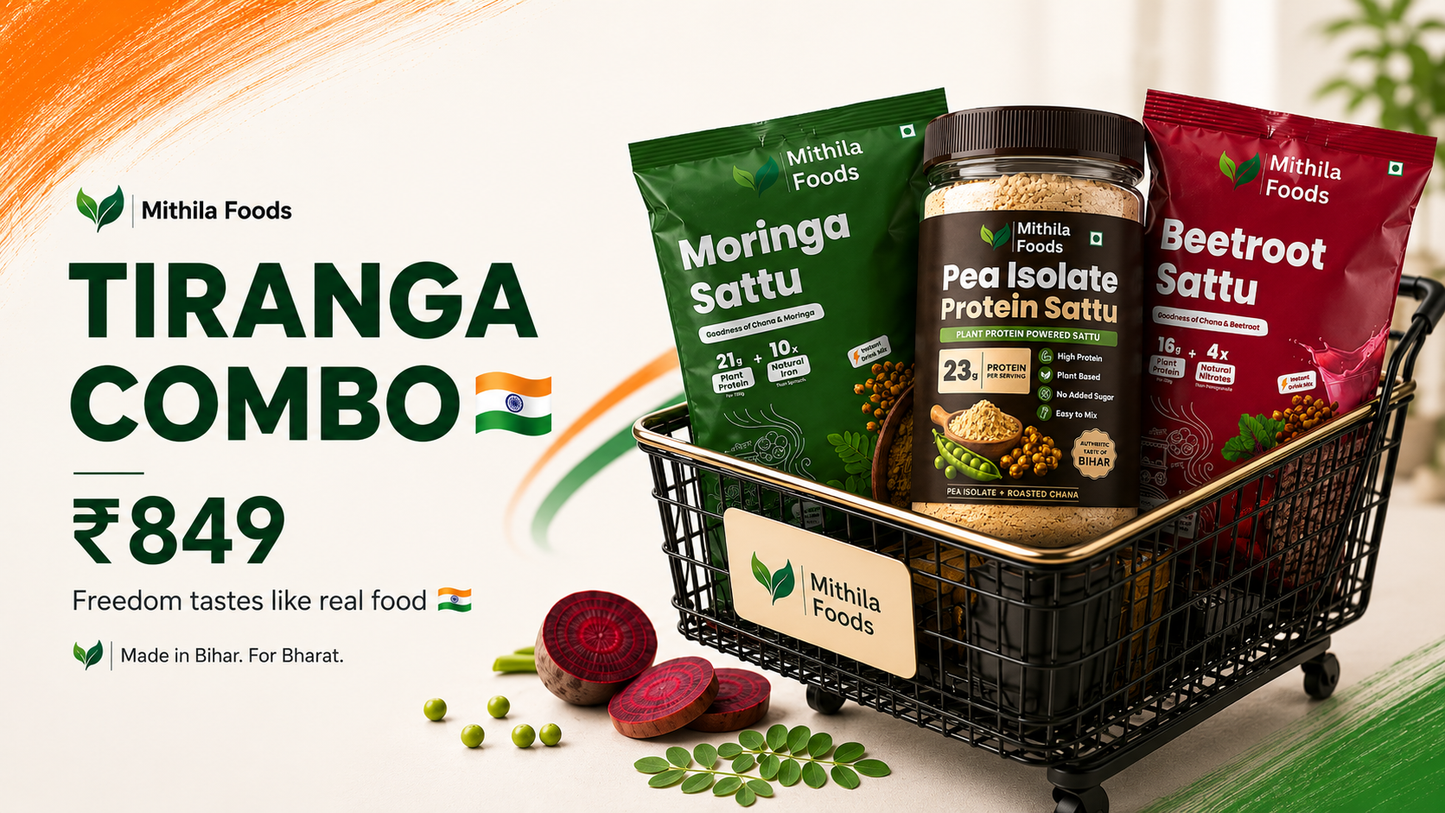 Tiranga Sattu Combo | Beetroot Sattu + Pea Protein Sattu + Moringa Sattu | 3 x 500g | Zero Added Sugar | Independence Day Special