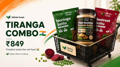 Tiranga Sattu Combo | Beetroot Sattu + Pea Protein Sattu + Moringa Sattu | 3 x 500g | Zero Added Sugar | Independence Day Special
