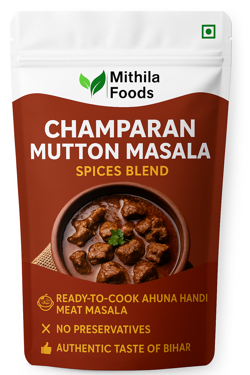 Champaran Mutton Masala  | Ahuna Handi Meat Masala | No Colors | Use 1 Sachet for 1 kg Mutton |