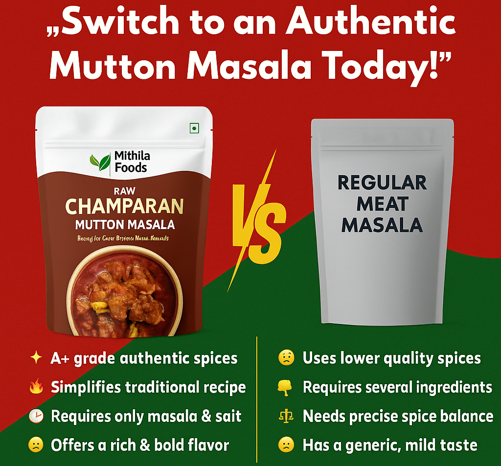 Champaran Mutton Masala  | Ahuna Handi Meat Masala | No Colors | Use 1 Sachet for 1 kg Mutton |