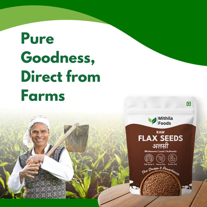 Premium Flax Seeds | Omega 3 Desi Superfood | Alsi Beej for Hair Growth & Skin Care
