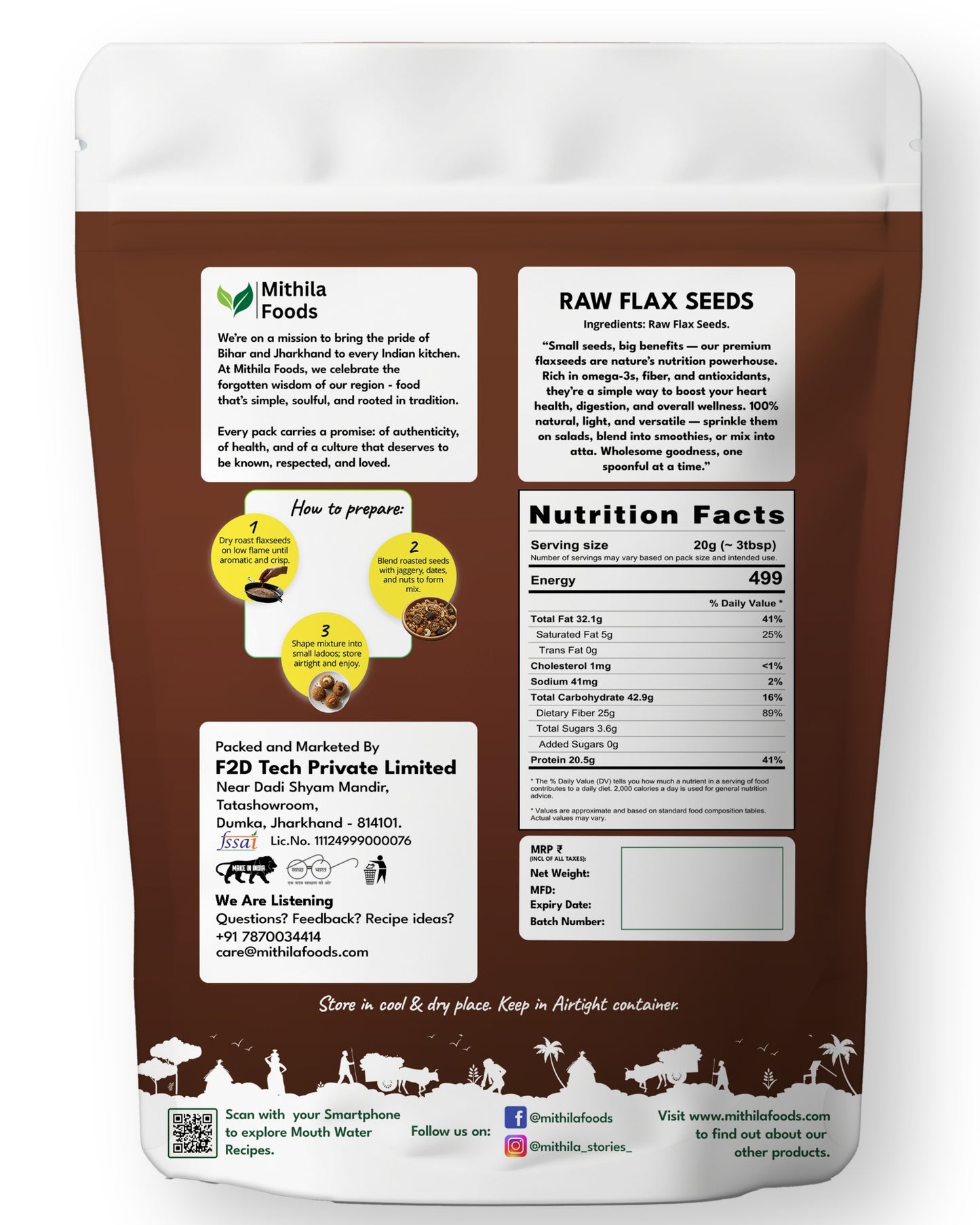 Premium Flax Seeds | Omega 3 Desi Superfood | Alsi Beej for Hair Growth & Skin Care