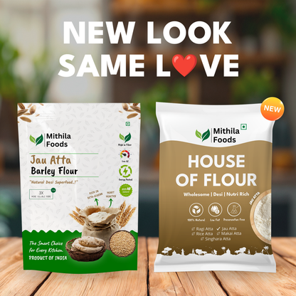 Jau Atta barley flour high protein superfood packet by Mithila Foods