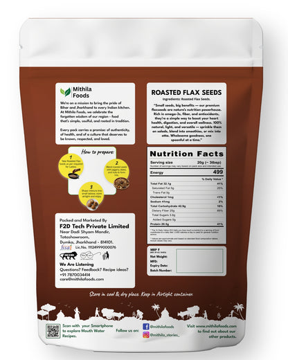 Premium Roasted Flax Seeds | Omega-3 Superfood | Alsi Beej for Hair Growth