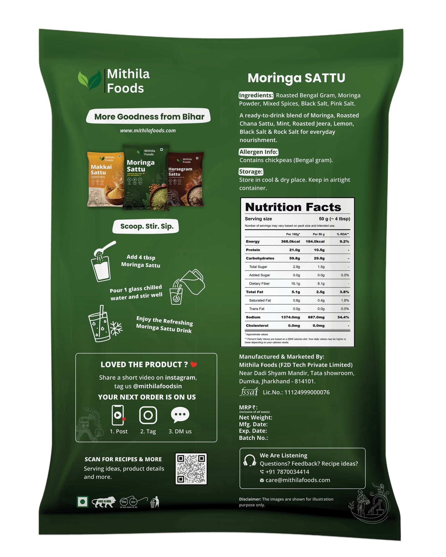 Moringa Sattu | Ready-to-Drink High Protein Superfood