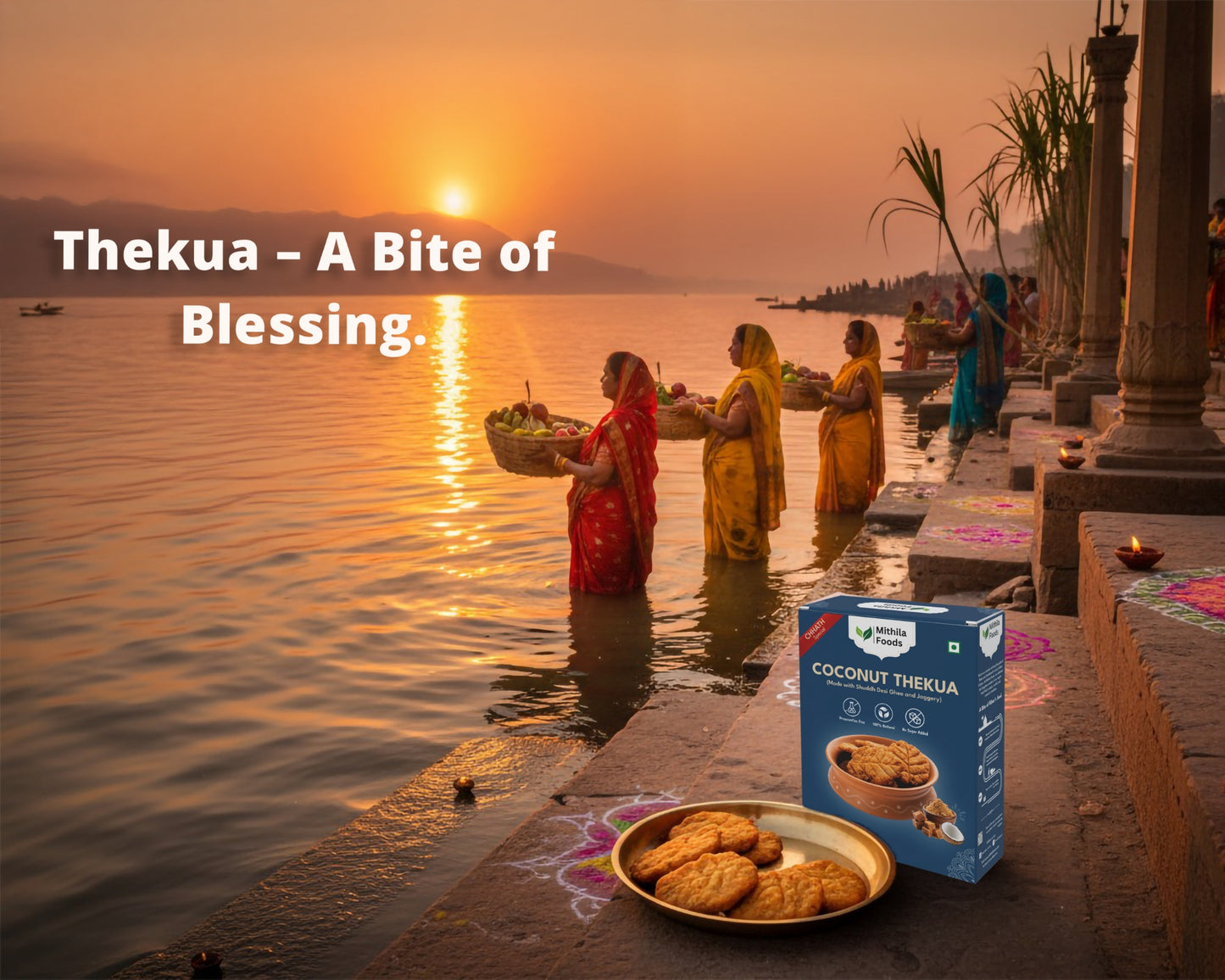 Bihari Coconut Thekua with Desi Ghee, Jaggery & Sesame Seeds | Chhath Puja Prasad