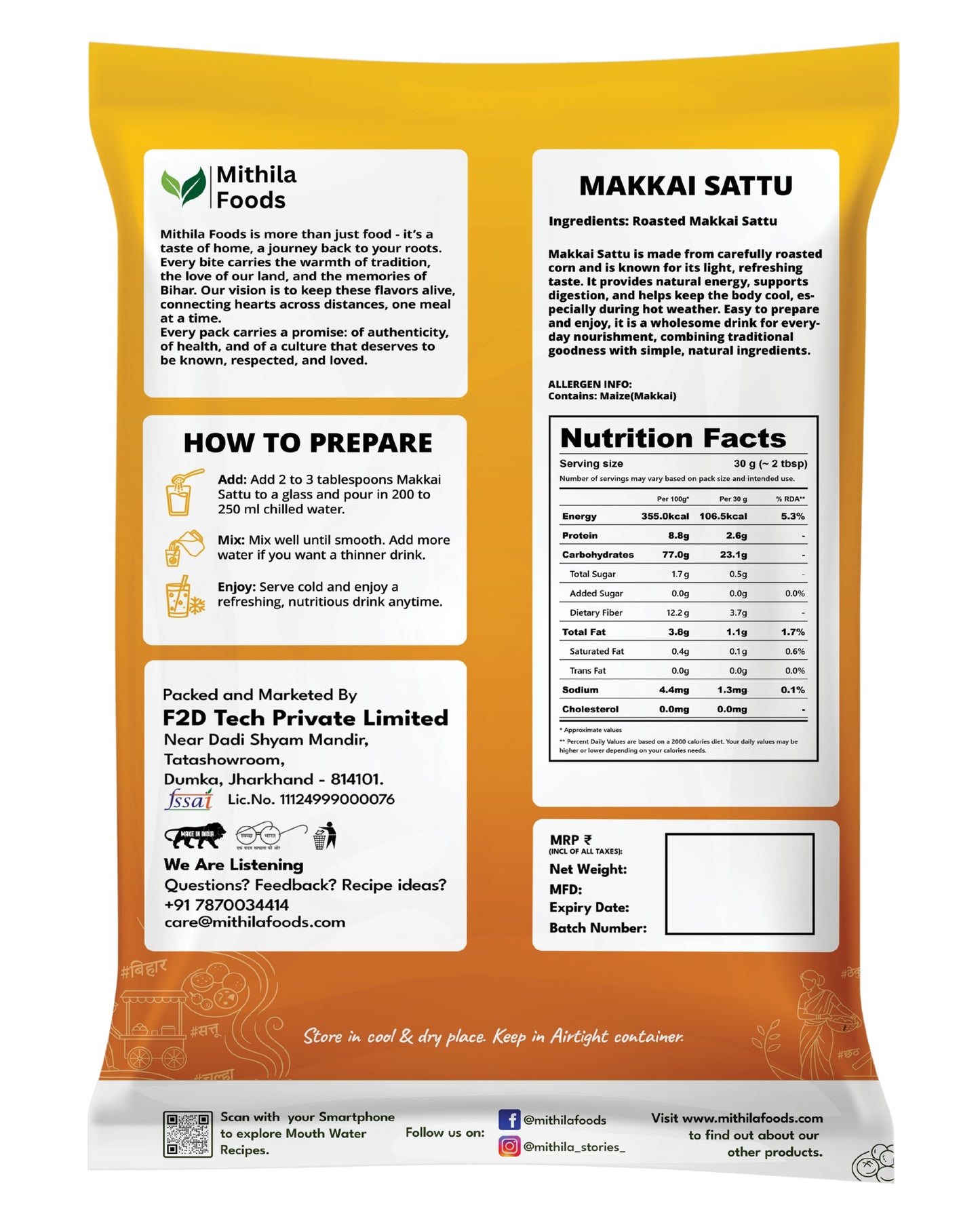 Makkai Sattu | Roasted Maize (Corn) Makai Sattu Powder