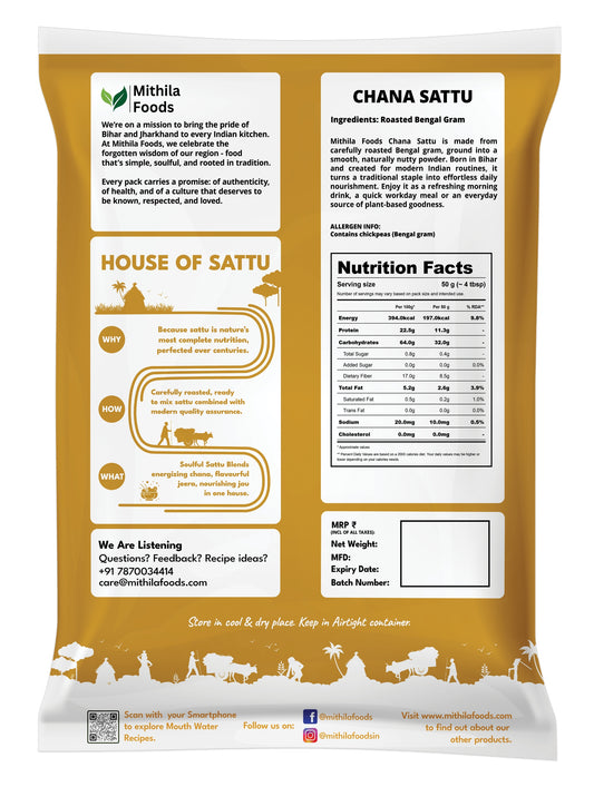 Authentic Chana Sattu | 100% Fresh Roasted Gram Channa Flour