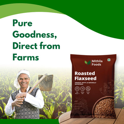 Premium Roasted Flax Seeds | Omega-3 Superfood | Alsi Beej for Hair Growth