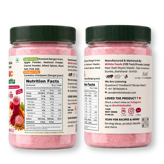 ABC Sattu | Apple Beetroot Carrot Sattu Powder | Protein + Detox + Skin Glow + Stamina